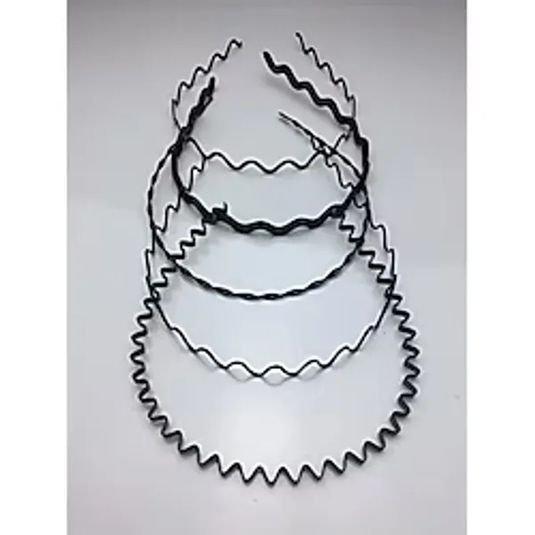 Tezzgelsin Siyah Metal Taç Erkek Kadın Sporcu Saç Tacı 5 Parçalı Set Çok Renkli