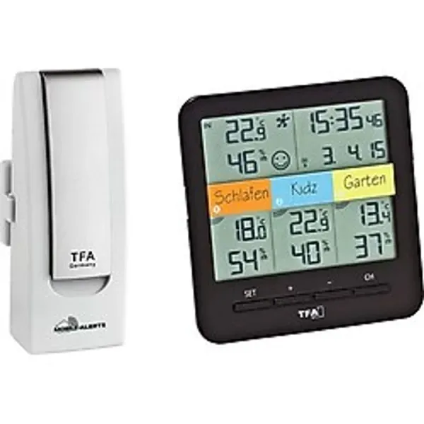 Tfa Dostmann 31.4007.02 Klima@home Kablosuz Termo Higrometre, Mobil Iklim ve Ev Izleme Özelliğine Sahip Weatherhub Başlangıç seti (Pillerle Birlikte Beyaz)