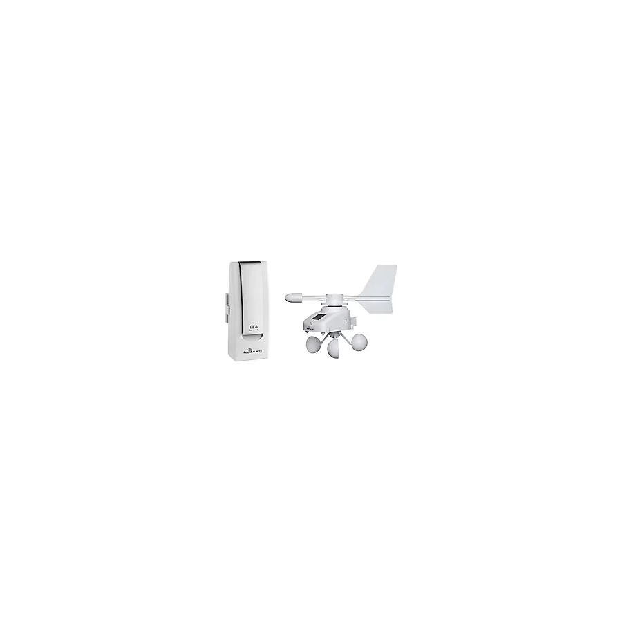 Tfa Dostmann Weatherhub Meteoroloji Istasyonu Kablosuz Güneş Enerjili Anemometre, Smarthome, Iklim ve Ev Izleme, Akıllı Telefon Izleme, Beyaz, U 40 (44) x G 28 (32) x Y 104 mm