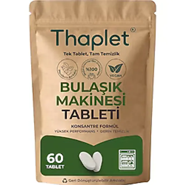 Thaplet Bulaşık Makinesi Tableti Ultra Etkili Formül 60 Adet Tablet
