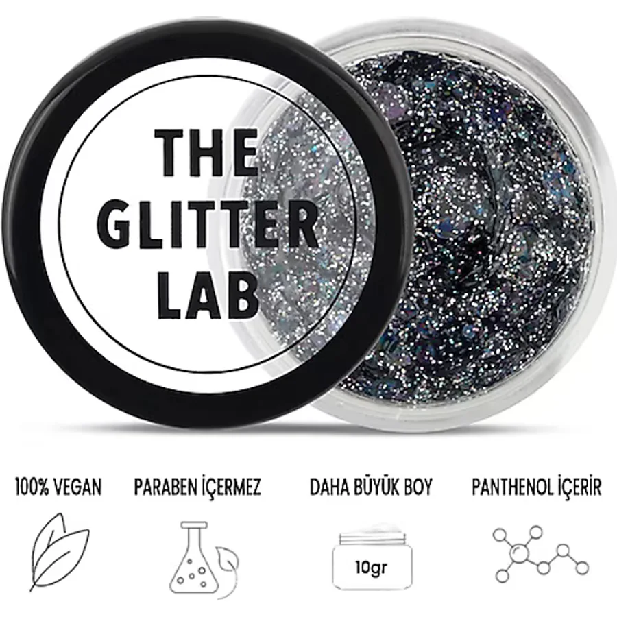 The Glitter Lab Jel Formlu Parlak Glitter - Charcoal