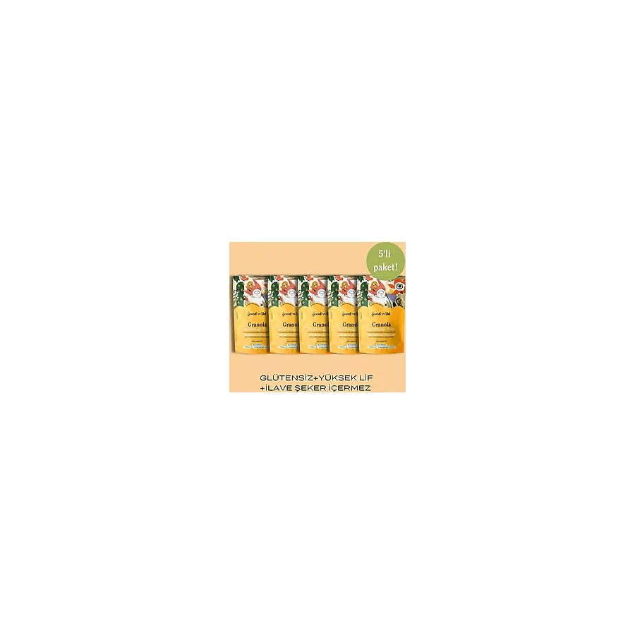 The Good Wild Arı Ekmeği & Polenli Granola Glutensiz Yulaf Ezmesi İlave Şekersiz Yüksek Lif 5 x 300 Gr - 1,5 kg