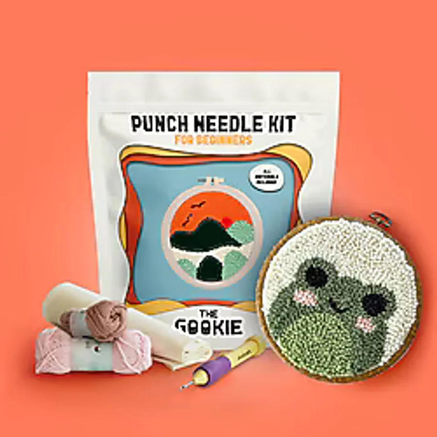 The Gookie Başlangıç Seviye Punch Kiti, Punch Nakış Seti, 8 Adet Şablonlu Desen