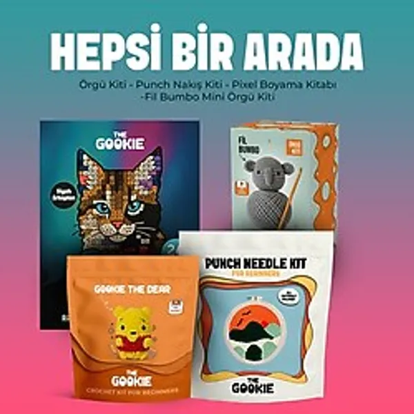 The Gookie Hepsi Bir Arada Hobi Paketi, Amigurumi Örgü Seti, Punch Nakış Kiti, Mini Örgü Kiti Ve Çocuklar İçin Örgü
