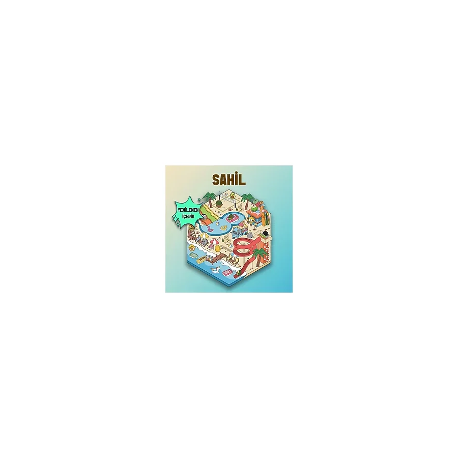 The Gookie Sahil Aqua Park Izometrik Sticker, 3d Etiket Yapışkanlı Çıkartma