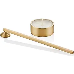The Mia Brass Pirinç Mum Söndürücü & Tealight Set