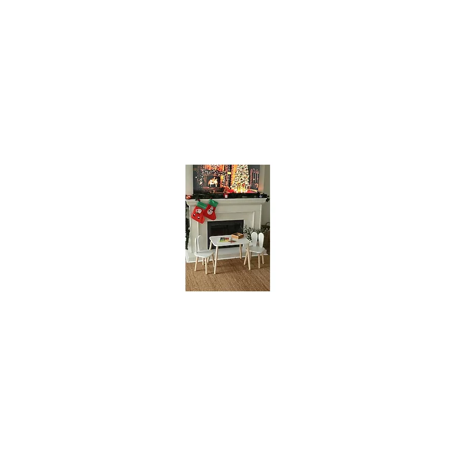 The Mimar The White Tavşan Kulaklı Montessori Çocuk Masa ve 2 Sandalye Takımı