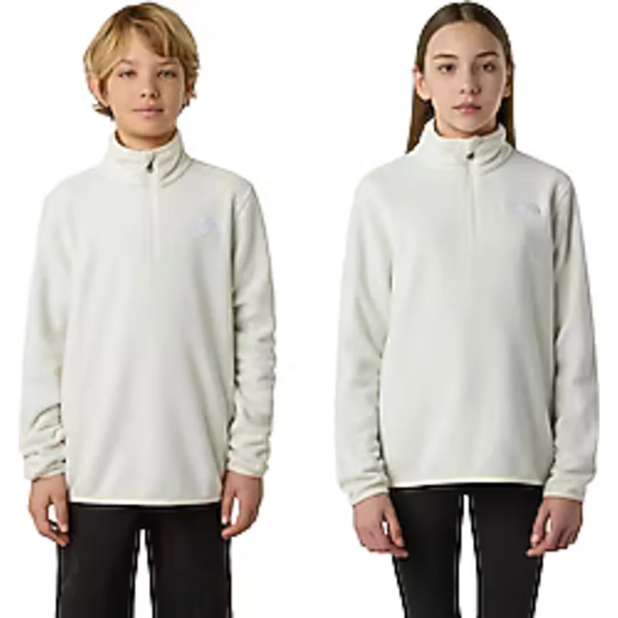 The North Face Glacier NF0A8CVGQLI1 Yarım Fermuarlı Beyaz Çocuk Polar Sweatshirt