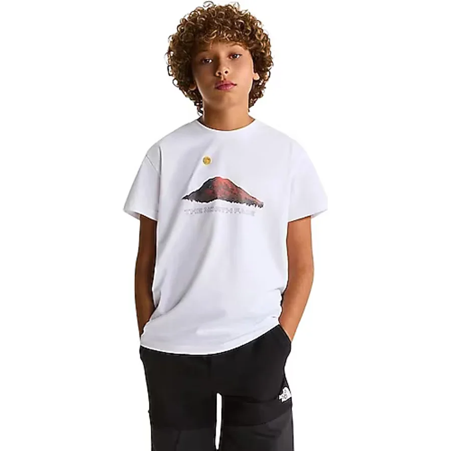 The North Face Mountain Night Relaxed NF0A8G1UFN41 Beyaz Kısa Kollu Bisiklet Yaka Çocuk Tişört