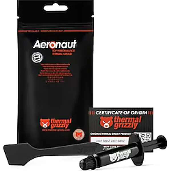Thermal Grizzly - Aeronaut - Yüksek Kaliteli Termal Macun - Tüm CPU ve Grafik Kartı Soğutucuları İçin Soğutma ve Sessiz Soğutucu Bağlantısı (1 gram)