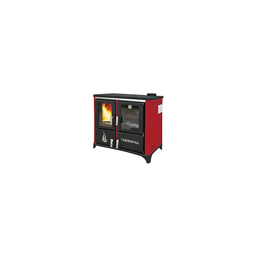 Thermall T-25 Fulya Yatay Şömine Fırınlı Kalorifer Kazanı 25.000 Kcal/h - 29,0 Kw Bordo