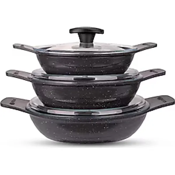Thermoad Granit Döküm 6 Parça Pyro Güveç Sahan Set -Gri