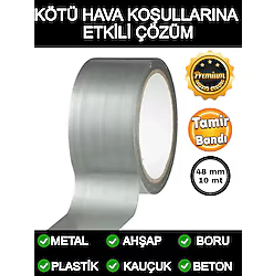 THREESTEP Çok Amaçlı Su Geçirmez Sızdırmaz Izolasyon Gri Tamir Bandı 48 Mm 10 Mt 1 Adet Güçlü Yalıtım Bant Tam