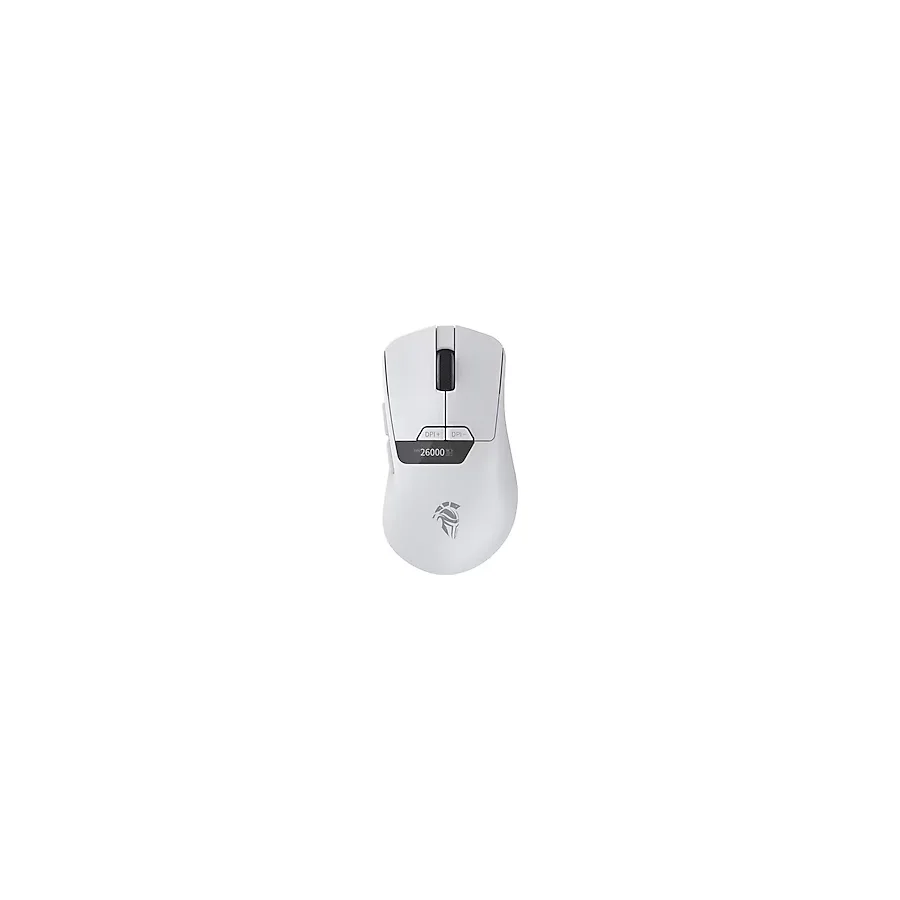 Throne Raito RefleX 26000 Dpi Pixart PAW 3395 OLED Ekran & Makro Yazılım PTFE Kaplama 59gr RGB Kablosuz Gaming Mouse (2.4Ghz + BT + Type-C) - Beyaz