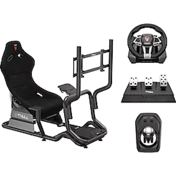 Thull Gaming Yarış Simülatörü Kokpiti Ve Yarış Direksiyon Vites Pedal Seti THL-GDPCR-01