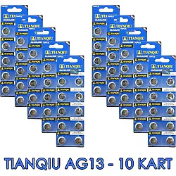 Tianqiu AG13 LR44H 357A A76 SR44SW 1.5V 10'lu 10 Paket Alkalin Düğme Pil