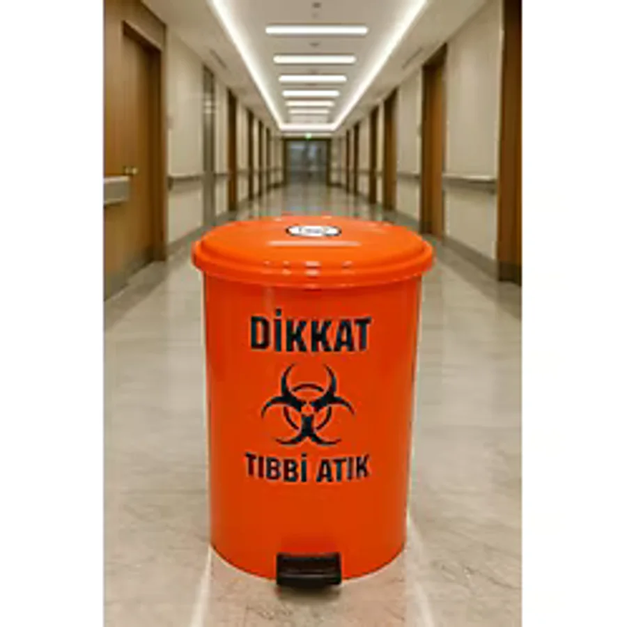 Tıbbi Atık Kovası 15 Lt Pedallı - Plastik Tıbbi Atık Kovası