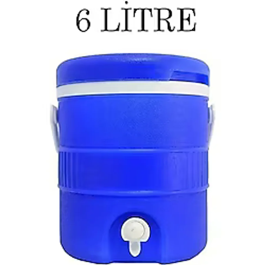 Tiesa Home Plastik 6 Litre Musluklu Soğuk Su Termosu Mavi