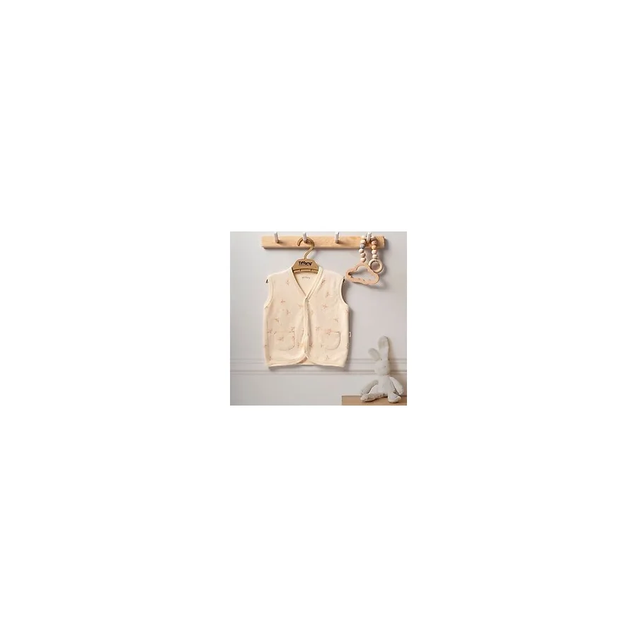 Tiffany Baby Organik Bird Theme Bebek Yeleği 2424005 Ekru
