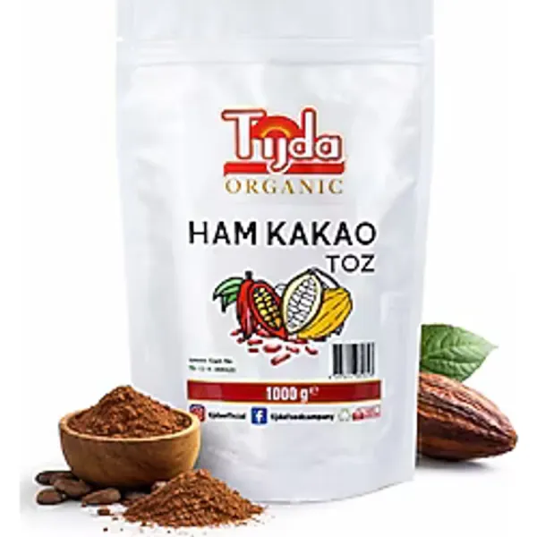 TİJDA Organik Ham Kakao Tozu Glütensiz - Vegan 1 Kg