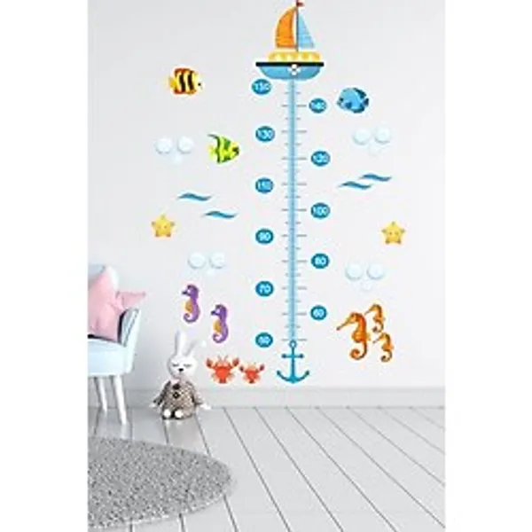 Tilki Dünyası Çocuk Odası Deniz Altı Boy Cetveli Stickerı