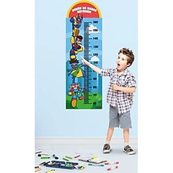 Tilki Dünyası Süper Kahramanalar Boy Cetveli Duvar Sticker