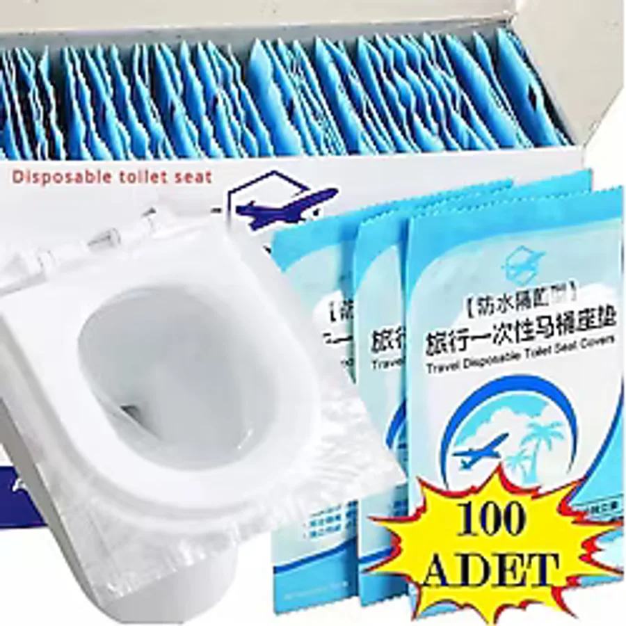 TİNEKE 100 Adet Tek Kullanımlık Klozet Örtüsü Klozet Poşeti Klozet Kapak Örtüsü Dispenseri