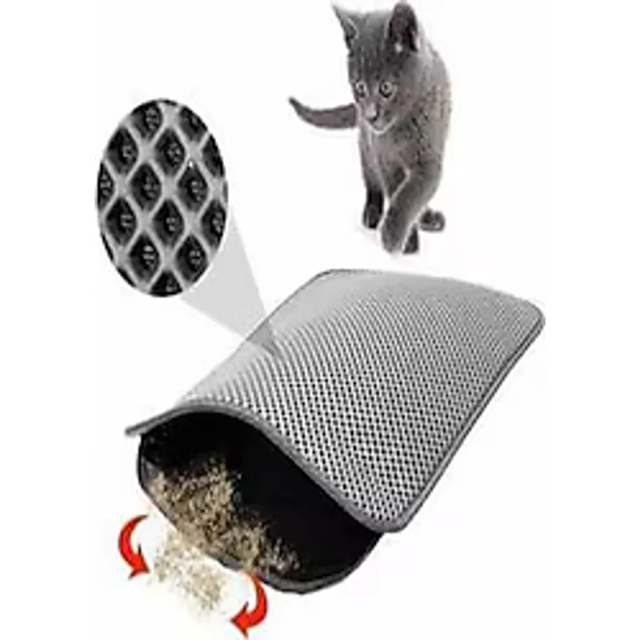 Tineke 60x42 cm Elekli Kedi Tuvalet Önü Paspası - Gri