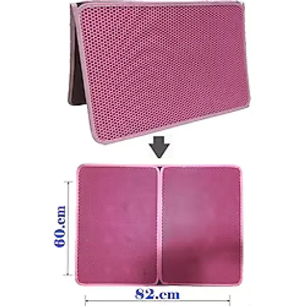 Tineke Büyük Boy Elekli Kedi Tuvalet Önü Paspası Katlanabilir 82 x 60 cm - Pembe