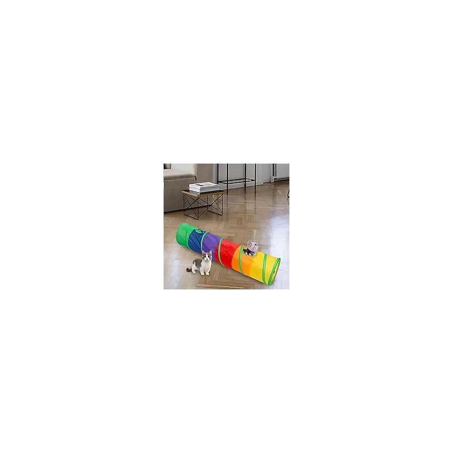 TİNEKE PETSHOP Düz Kedi Tüneli Katlanır Gökkuşağı Uzun Düz Kedi Köpek Oyun Tüneli Evcil Hayvan Oyun Tüneli