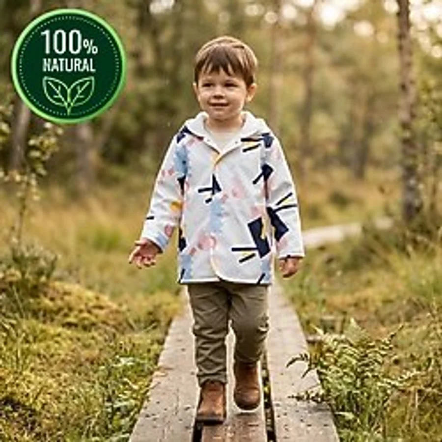tinibud Terletmeyen Çift Taraflı Erkek Çocuk Yağmurluk 2-5 Yaş %100 Pamuk Müslin Astarlı
