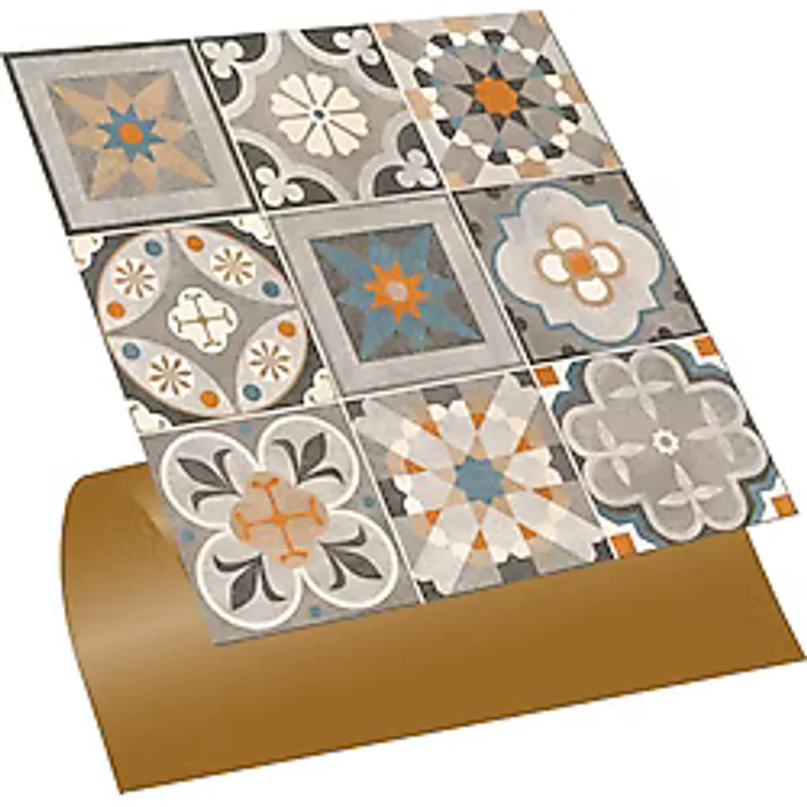 Tink Kendinden Yapışkanlı Apricot Desenli Pvc Karo 30X30 cm (4 Adet) 0,36 M2