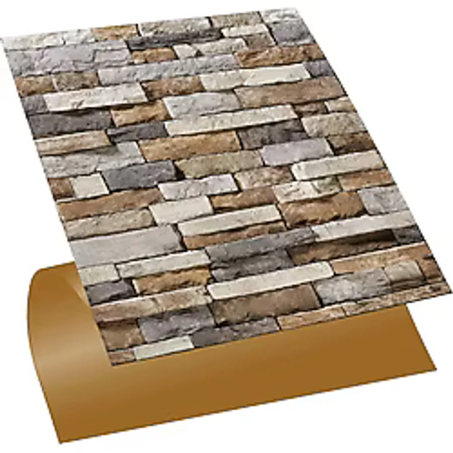 Tink Kendinden Yapışkanlı Geometrik Taş Desenli Pvc Karo 30X30 cm (33 Adet) 3 M2