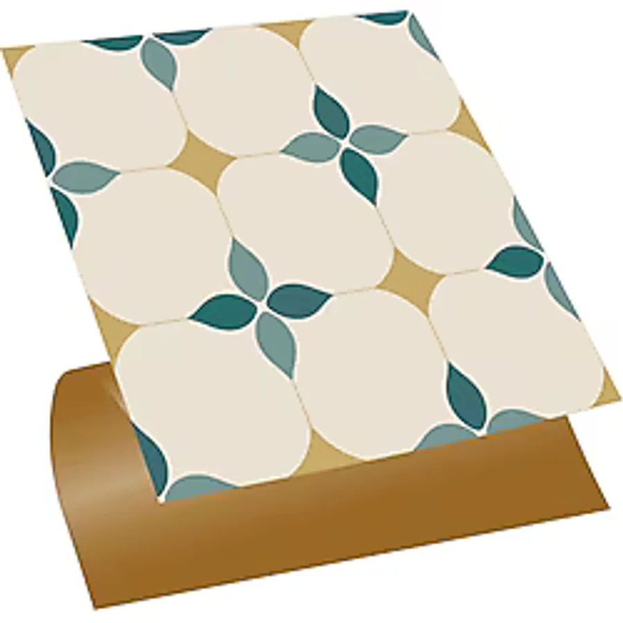 Tink Kendinden Yapışkanlı Zümrüt Çiçekli Desenli Pvc Karo 30X30 cm - (11 ADET) 1m2