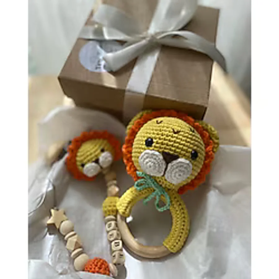 Tiny Wood Hoşgeldin Bebek Hediyelik, Organik Yeni Doğan Bebek Isimli Emzik Askısı Hediye Seti , Diş Kaşıyıcı