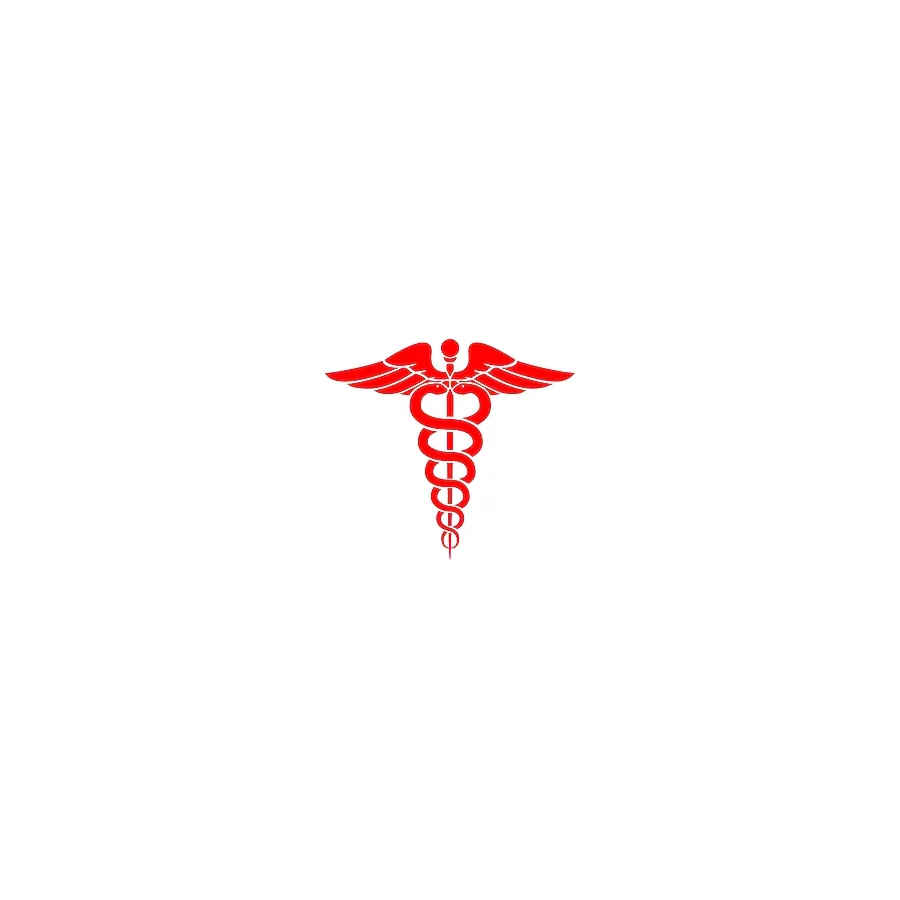 Tıp Logosu Oto Sticker, Araba Sticker17x17 Cm Kırmızı