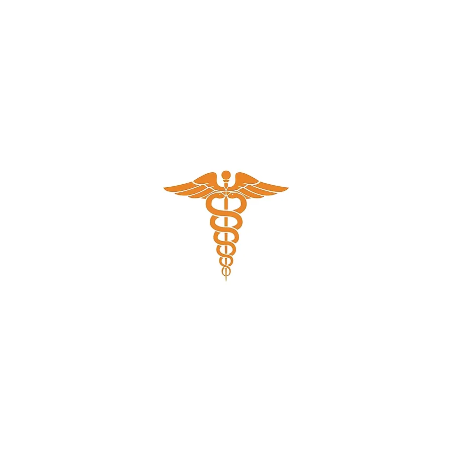 Tıp Logosu Oto Sticker, Araba Sticker17x17 Cm Turuncu