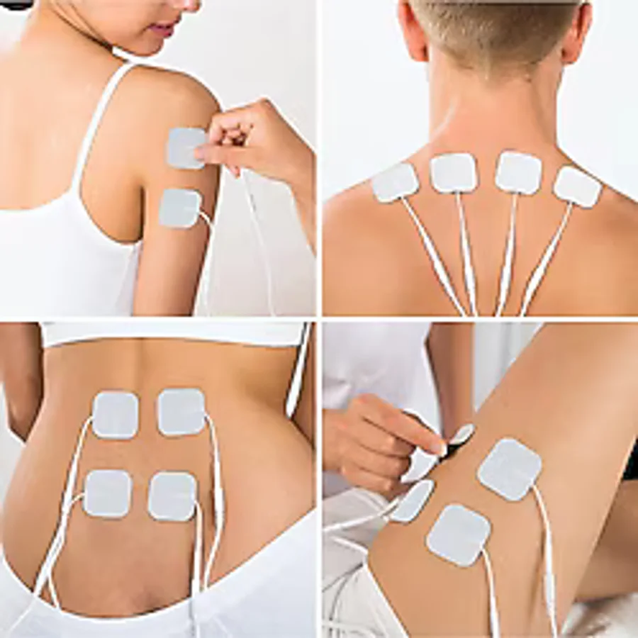 TıpTeknikMarket 5 Paket, 20 Adet Tens Elektrod Pedi 5x5 Cm Extra Güçlendirilmiş Yapışkanlı Esnek Kıvrılabilir Kumaş