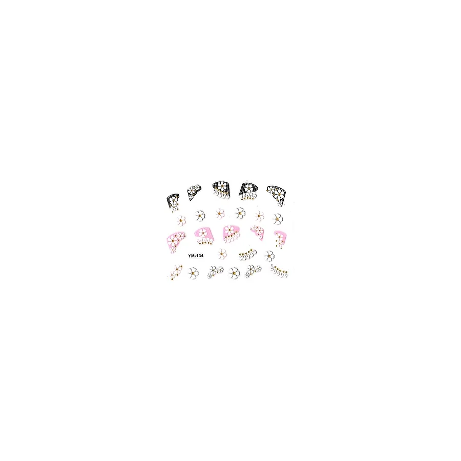 Tırnak Sticker, Tırnak Süsleme, Nail Art (ym-134) - 6X5 cm - Sıralı Papatya