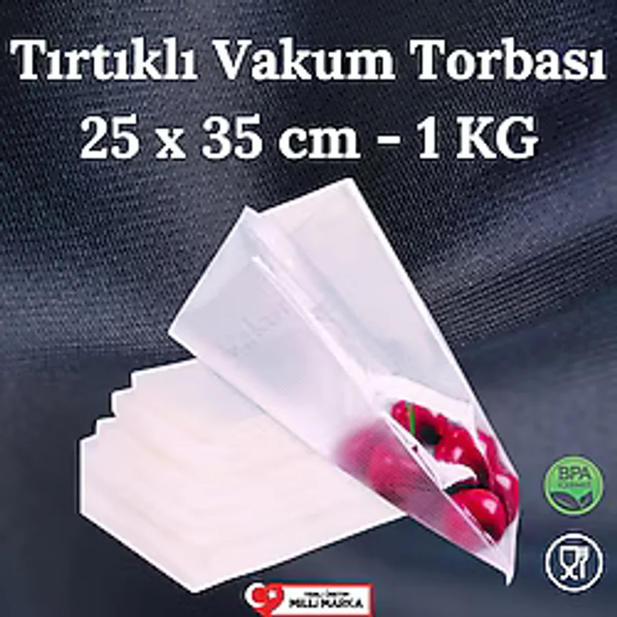 Tırtıklı Vakum Makinesi Poşeti - Torbası -25 X 35 Cm - 1 Kilo