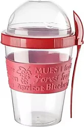 Titiz Plastik Ap-9199/ 600 ml Hazneli Kırmızı Yoğurt Kabı