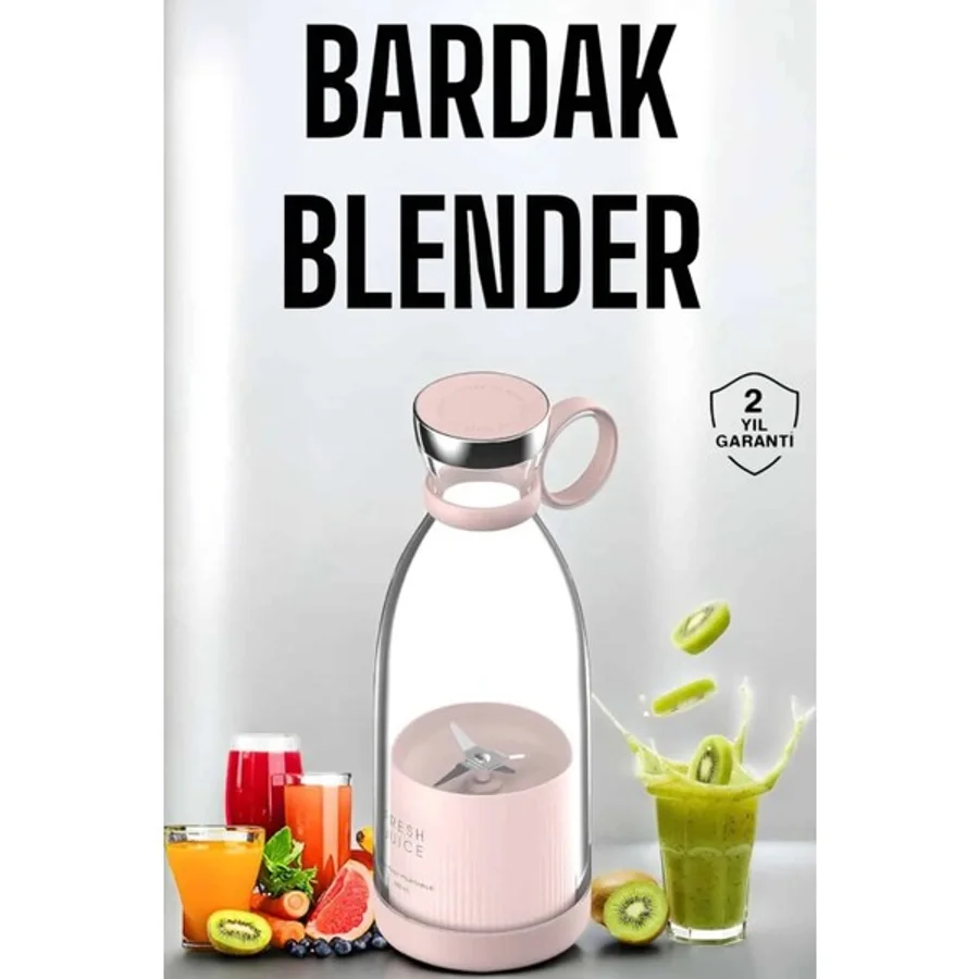 TKÇ Bardak Blender Smoothie Meyve Sıkacağı Şarjlı Cam Taşınabilir - Renkli
