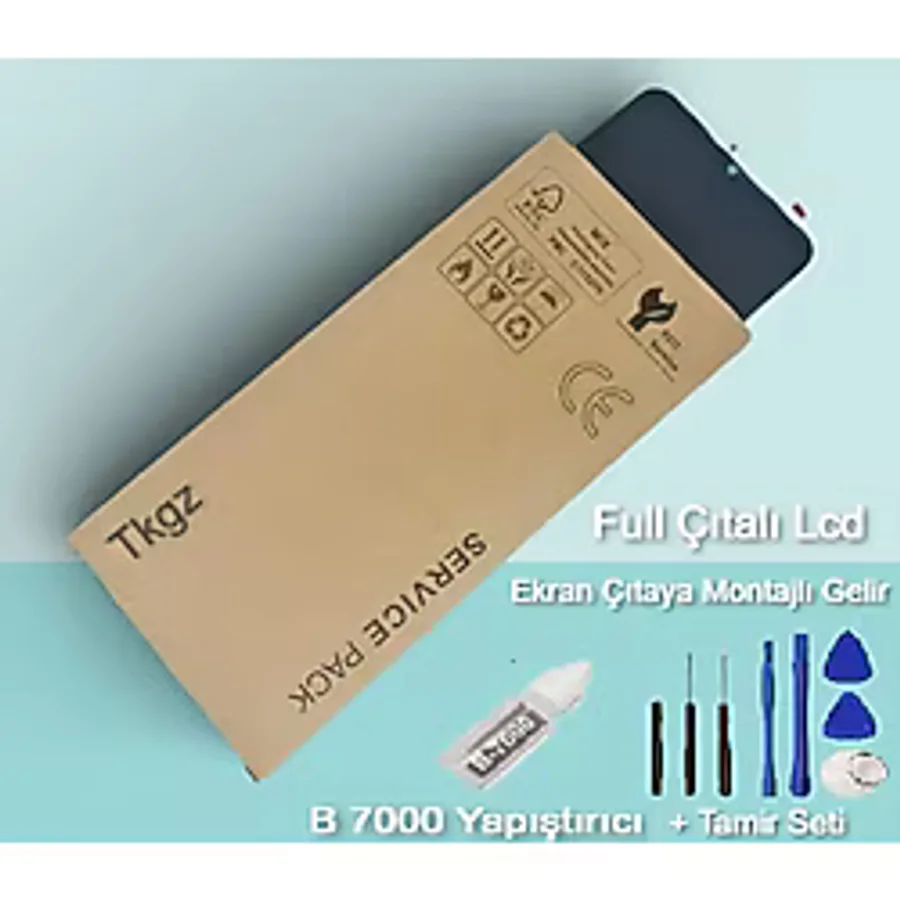 Tkgz - Samsung Galaxy A13 - SM-A135 Uyumlu Lcd Ekran Dokunmatik SERVİCE PACK - ÇITALI- Montaj Seti +