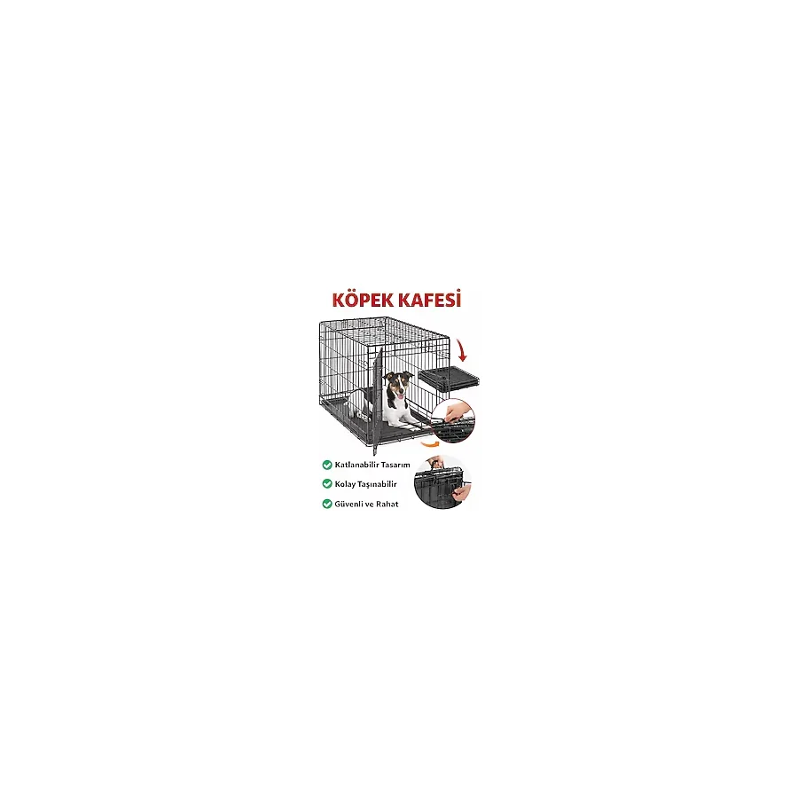 TncPatiShop Katlanabilir Metal Tel Evcil Küçük Hayvan Kedi Köpek Kuş Kafesi Taşınabilir Oyun Parkı 60x40x48