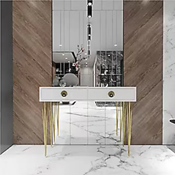 Tocco Mobilya Naz 2 Çekmecelı Dekoratif Lüx Dresuar Beyaz Gold