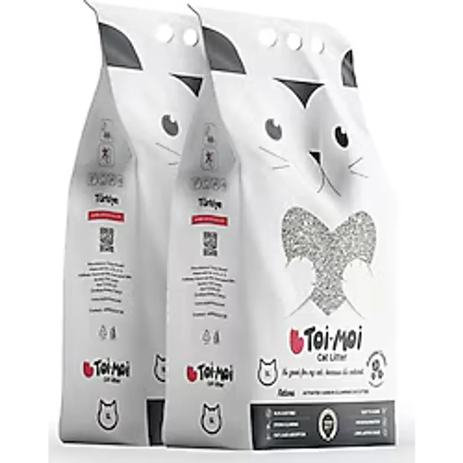 Toi Moi 2'li Avantaj Paketi Aktif Karbonlu Sodyum Bentonit Kedi Kumu 2x5Kg