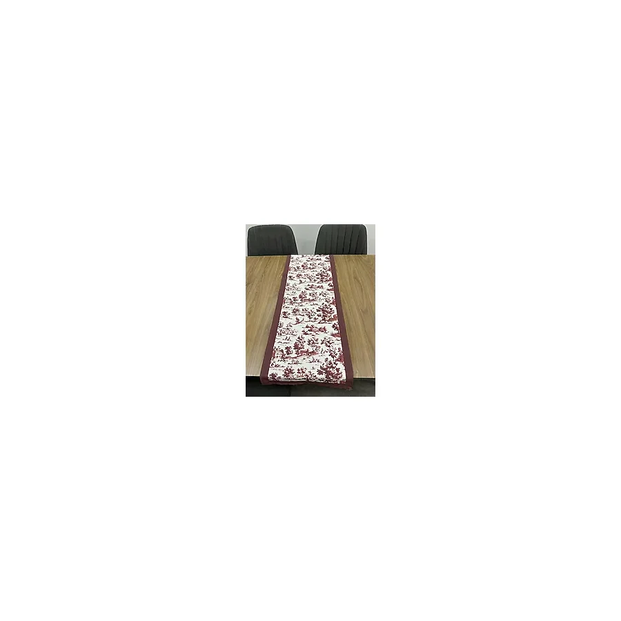 Toile De Jouy Monet Runner 40x110 cm %100 Pamuk Dijital Baskılı Masa Örtüsü Country Tarzı Fransız Desen Masa Dekoru - ZT710