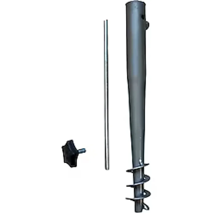 Tok Pazar Burgulu Metal Sıkma Aparatlı Plaj Şemsiye Kazığı 32 cm