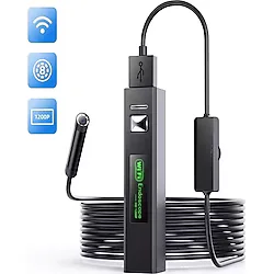 Tokurtech 1200P Profesyonel Wifi 10 Metre Endoskop Boroskop Su Geçirmez Muayene Yılan Mini Kamera 8 Ledli