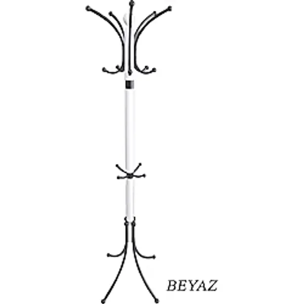 Tolunay Portmanto Ayaklı Askılık - Boyalı Yonca Model Beyaz